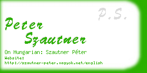 peter szautner business card