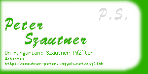 peter szautner business card